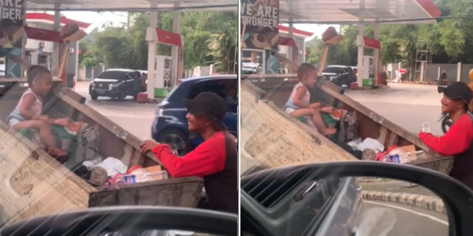 Viral Video Pemulung Bermain Botol Bekas Bareng Anak Ini Viral, Tampak Bahagia