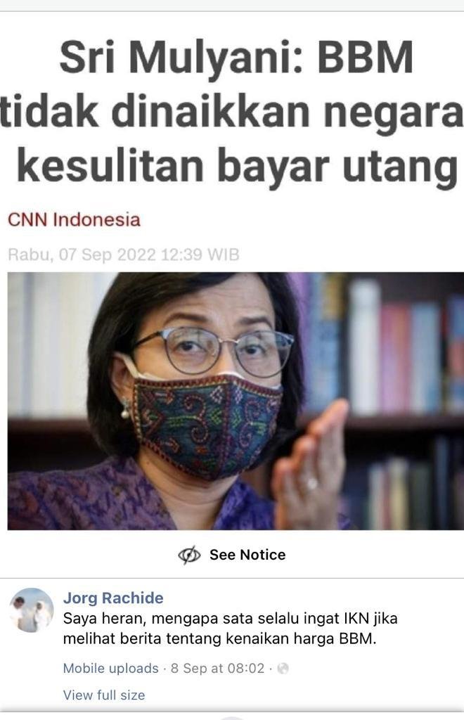 cek fakta hoaks sri mulyani sebut jika bbm tidak naik negara kesulitan bayar utang