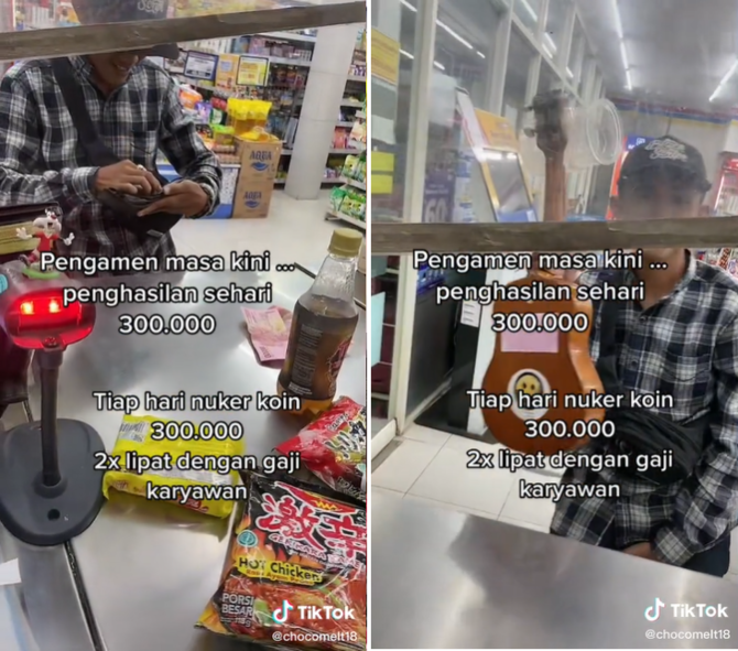 viral pengamen traktir kasir mini market ternyata penghasilannya rp300 ribu per hari