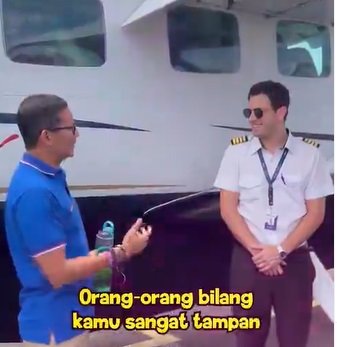 sandiaga uno kenalkan pilot ganteng