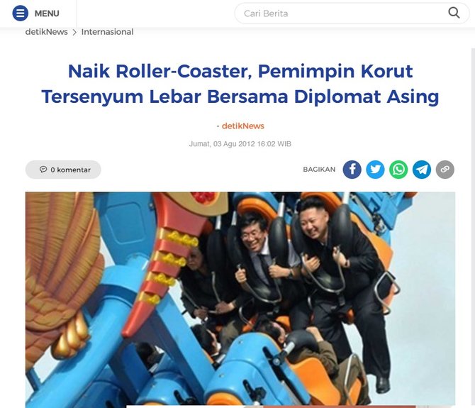 cek fakta kim jong un naik roller coaster bukan diambil saat rayakan kelulusannya