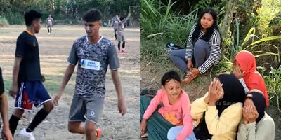 jadi perhatian cewek cewek noa adik melissa asal prancis bermain sepak bola tarkam