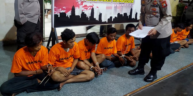Lukai Tiga Korban dengan Busur, Tujuh Begal di Makassar Masuk Bui