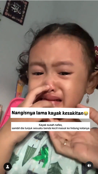 ibu ini panik lihat anak nangis pegang hidung amp bilang sakit