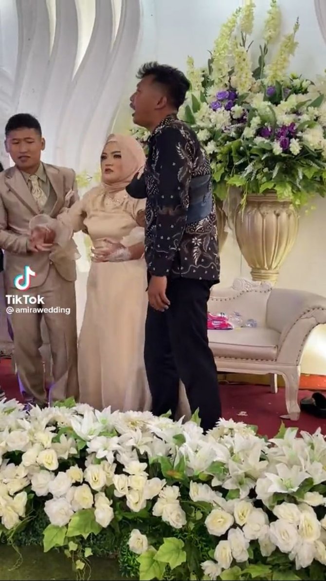 viral pengantin wanita diduga kesurupan di pelaminan bikin merinding