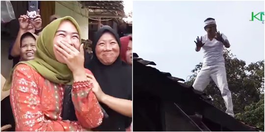 Dedi Mulyadi Naik ke Genteng Rumah Janda, Warga Sebut Calon Duda Keren Banyak Duit