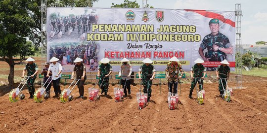 Tanam Bibit Jagung di Lahan TNI, Ganjar Fokus Perkuat Ketahanan Pangan