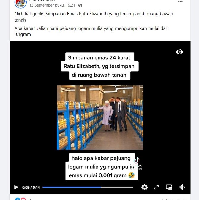 cek fakta benarkah ini video gudang penyimpanan emas ratu elizabeth ii