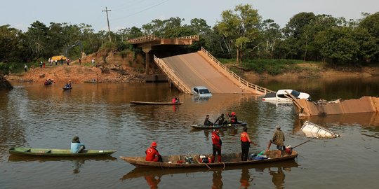 Belasan Orang Hilang Saat Jembatan di Brasil Runtuh ke Sungai