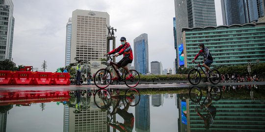 Antusias Warga Olahraga di CFD Usai Diguyur Hujan