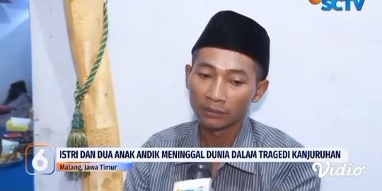 Kisah Andik Anak & Istri Wafat di Tragedi Kanjuruhan, Si Bungsu Selamat Usai Dilempar