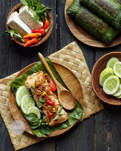 nasi bakar teri tempe