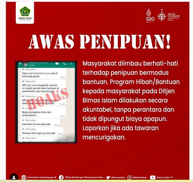 CEK FAKTA: Hati-Hati Penipuan Program Dana Hibah Mengatasnamakan Ditjen ...