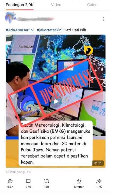 cek fakta benarkah tsunami 20 meter intai jakarta