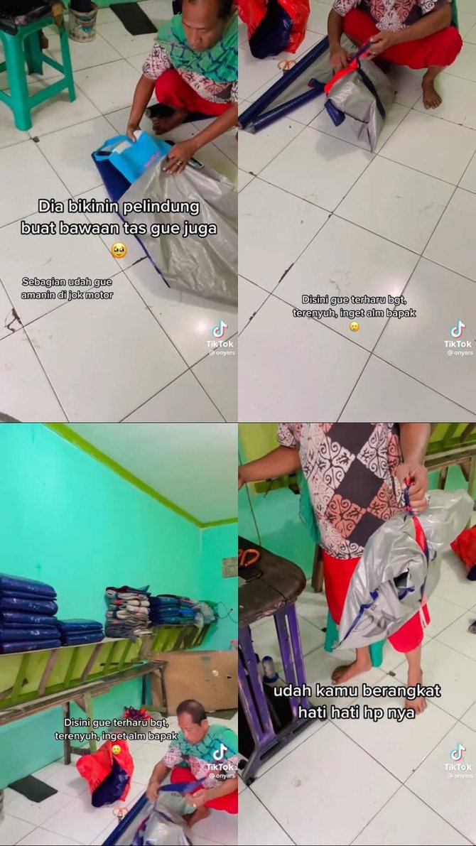 viral penjual terpal bantu seorang yang berteduh karena tak bawa jas hujan banjir pujian
