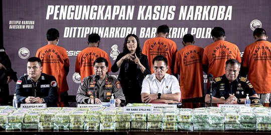 Polisi Gagalkan Peredaran 270 Kg Sabu Jaringan Malaysia-Indonesia