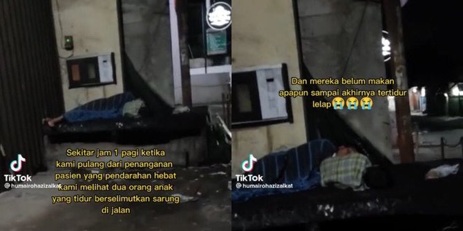 Viral Kakak Beradik Tidur di Jalanan dengan Berselimut Sarung, Kisahnya Bikin Haru