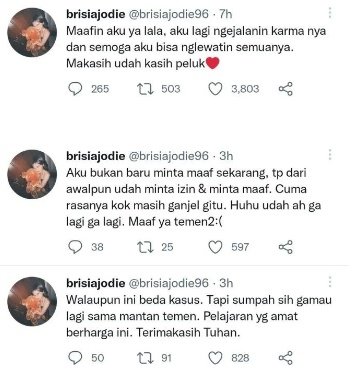 permintaan maaf jodie