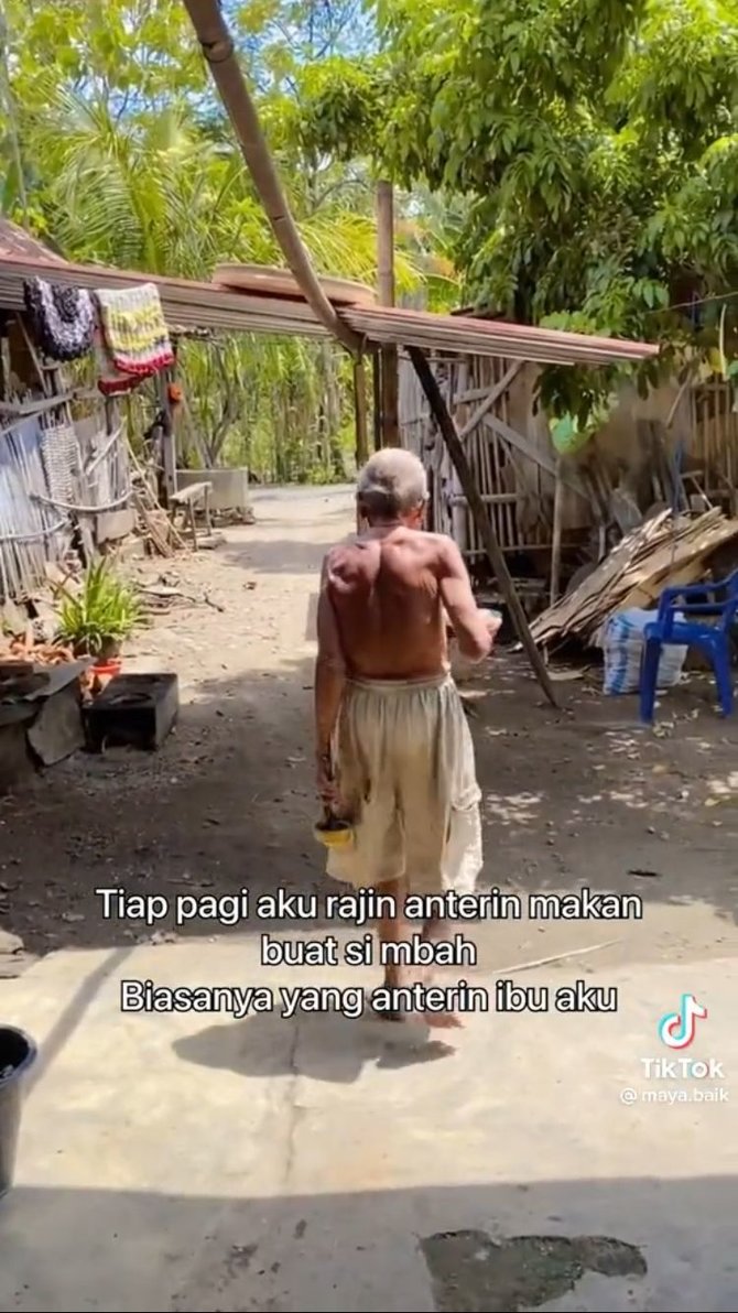 kisah haru kakek yang hidup sebatang kara makan dari pemberian orang