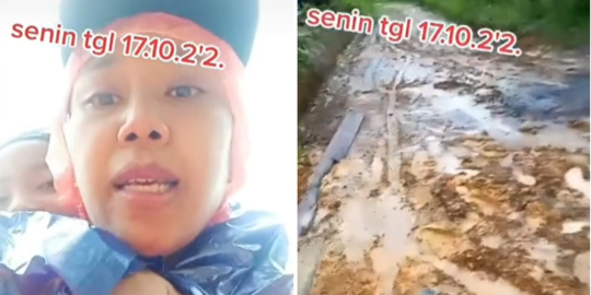Viral Ibu Gendong Anaknya ke Sekolah, Tempuh Jalanan Berlumpur