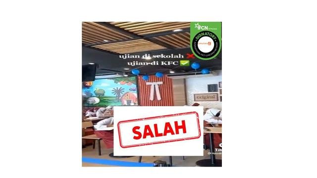 cek fakta tidak benar video siswa sd ujian sekolah di kfc