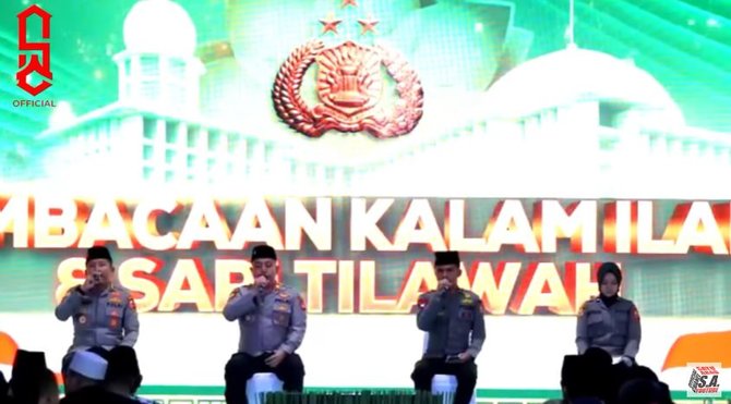 3 polisi dengan pangkat berbeda lantunkan ayat suci alquran suara bikin merinding