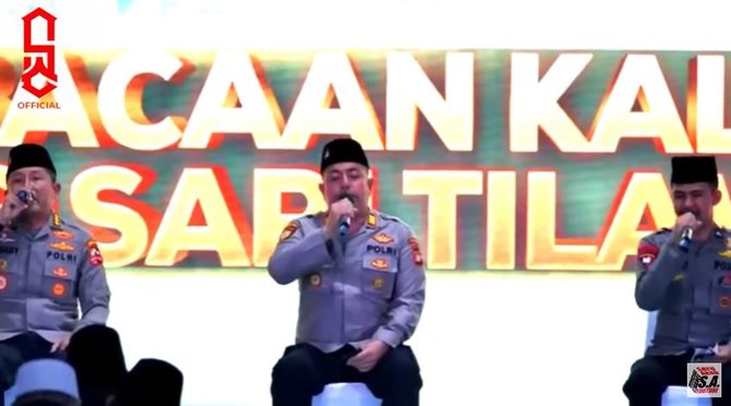 3 polisi dengan pangkat berbeda lantunkan ayat suci alquran suara bikin merinding