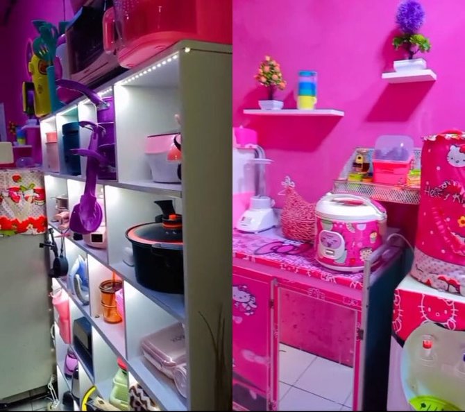 viral kontrakan 3 petak serba pink dan hello kitty tampak nyaman