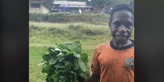 Momen Anak Papua Tukar Bayam dengan Mi Instan, Bikin Haru