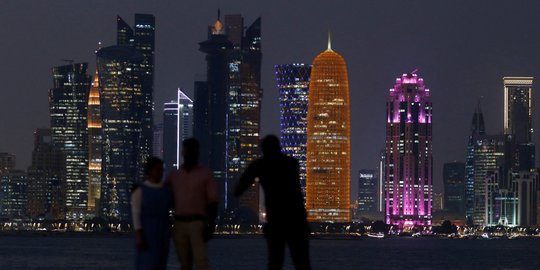 Gemerlap Kota Doha Qatar pada Malam Hari Jelang Piala&nbsp;Dunia&nbsp;2022