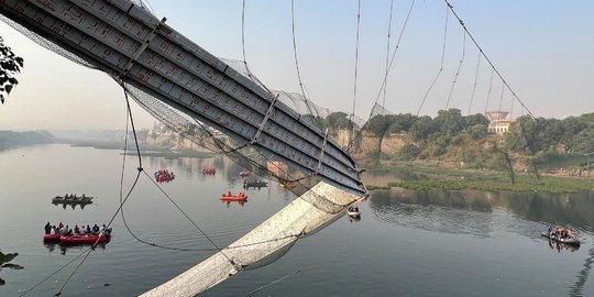 Begini Kondisi Jembatan Putus di India yang Tewaskan Ratusan Orang