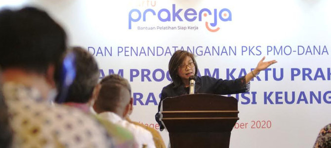 direktur eksekutif manajemen pelaksana kartu prakerja denni puspa purbasari