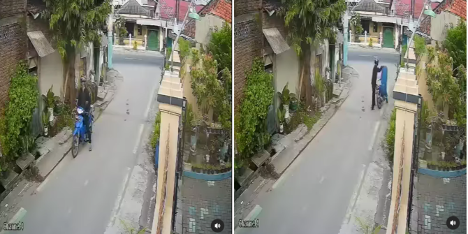 Viral Aksi Pengendara Motor Curi Tong Sampah Depan Rumah, Bikin Netizen Heran