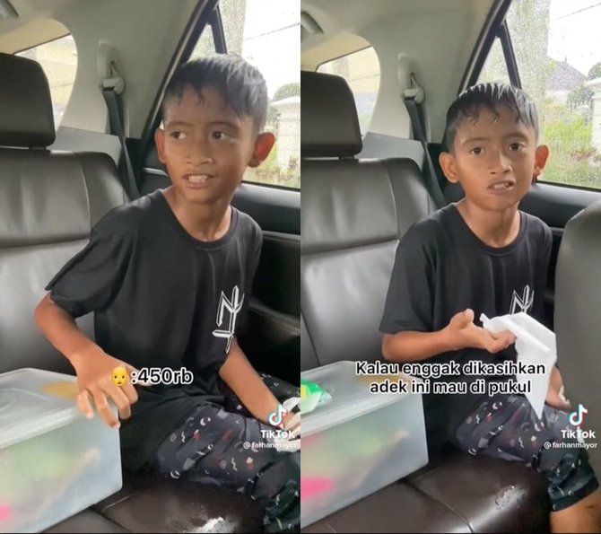 viral anak kecil duduk di tengah hujan ternyata uangnya habis di palak preman