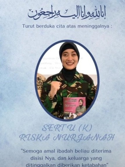innalillahi wainnailaihi rojiun sertu tni rizka nurjanah meninggal dunia