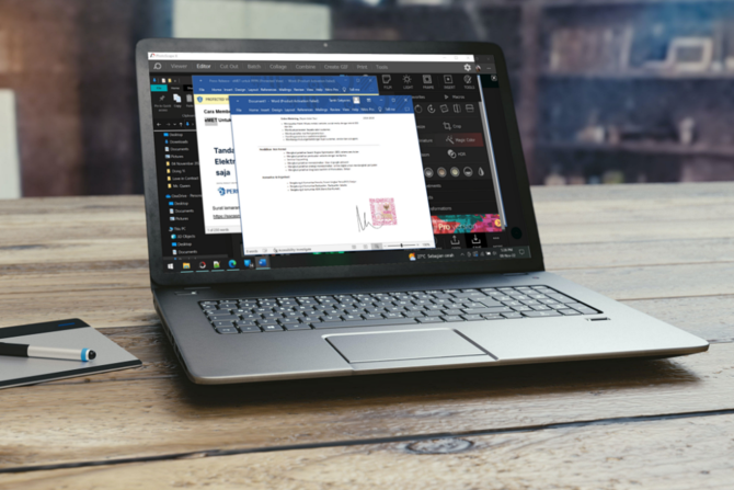 ilustrasi dokumen microsoft word dengan meterai elektronik atau e meterai