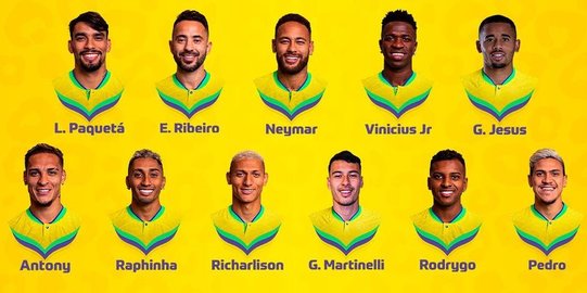 Potret Mengerikannya Skuad Brasil di Piala Dunia 2022