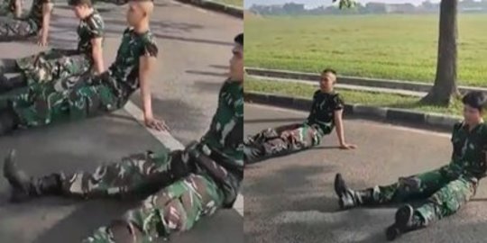 Momen Prajurit TNI Latihan Penguatan Otot dan Kaki, Ternyata Caranya Begini