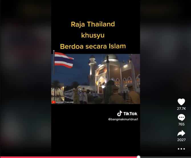 momen raja thailand khusyu ikut berdoa secara islam