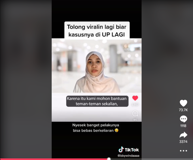 kakak akseyna curhat pembunuh adiknya masih berkeliaran