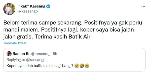 kaesang pangarep crhat soal koper