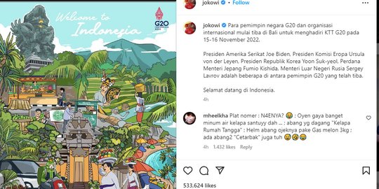 Saat 'Kamu Nanya' ala Dilan KW Masuk Instagram Presiden Jokowi