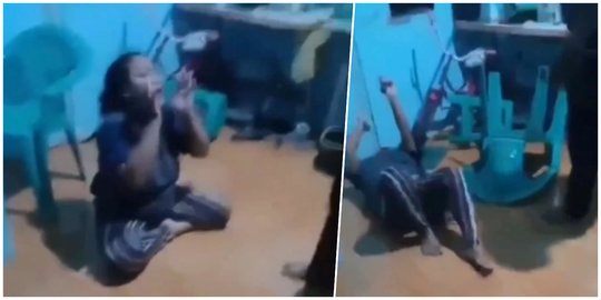 Viral Suami Tendang & Cekik Istri hingga Terjatuh dari Kursi Direkam Anak