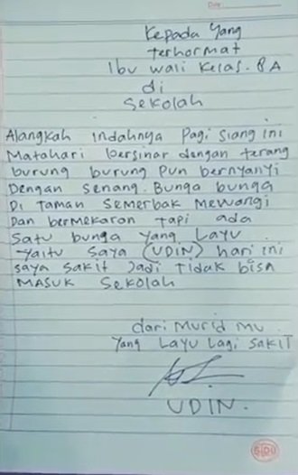 surat lucu siswa smp ke wali kelas