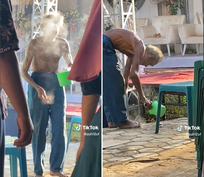 viral aksi seorang kakek cuci muka dengan air mendidih bak pemain debus