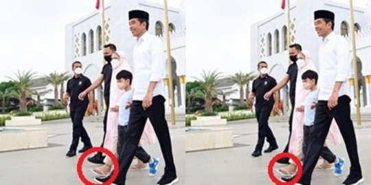 Jokowi Bersama Istri & Jan Ethes di Masjid Sheikh Zayed Solo, Sandal Iriana Dibahas