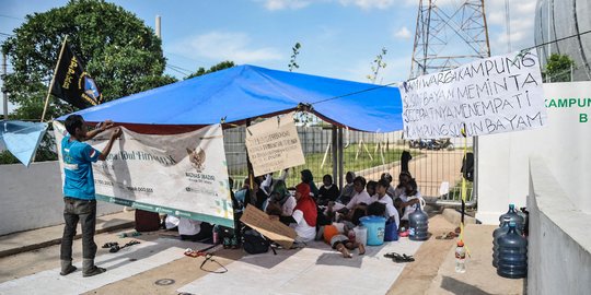 Puluhan Warga Kampung Susun Bayam Bertahan di Tenda Tuntut Segera Menghuni