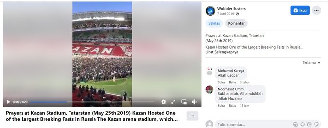 cek fakta hoaks video salat berjamaah di stadion saat piala dunia qatar