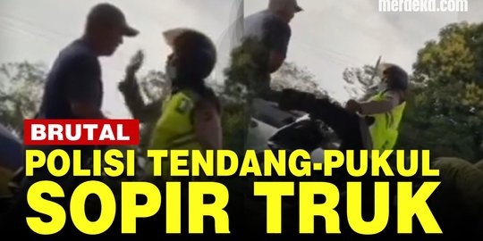 VIDEO: Kelakuan Polisi Arogan Main Pukul dan Tendang Sopir Truk di Jambi