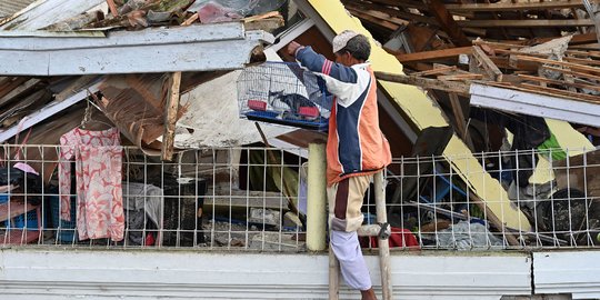 Aksi Penyelamatan Kucing dari Rumah Hancur Akibat Gempa Cianjur